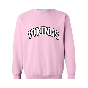 Vikings Football Team Sweatshirt, Go Vikings Sweatshirt, Leopard Go Vikings Tee, Vikings Mascot Sweatshirt, Vikings Cheer Tee