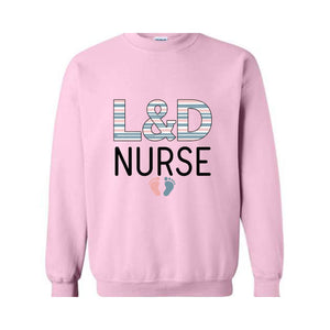 L&D Nurse Sweatshirt, Labor and Delivery Nurse Sweater, LD Nurse Gift, Labor Nurse Hospital Blanket Stripe, Delivery Nurse Graduation