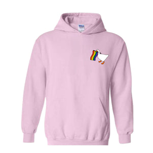 Rainbow Goose Sweatshirt, LGBTQ Hoodie, Pride Hoodie, Gay Hoodie, Transgender Hoodie, Human Rights Hoodie, Funny Lesbian Hoodie