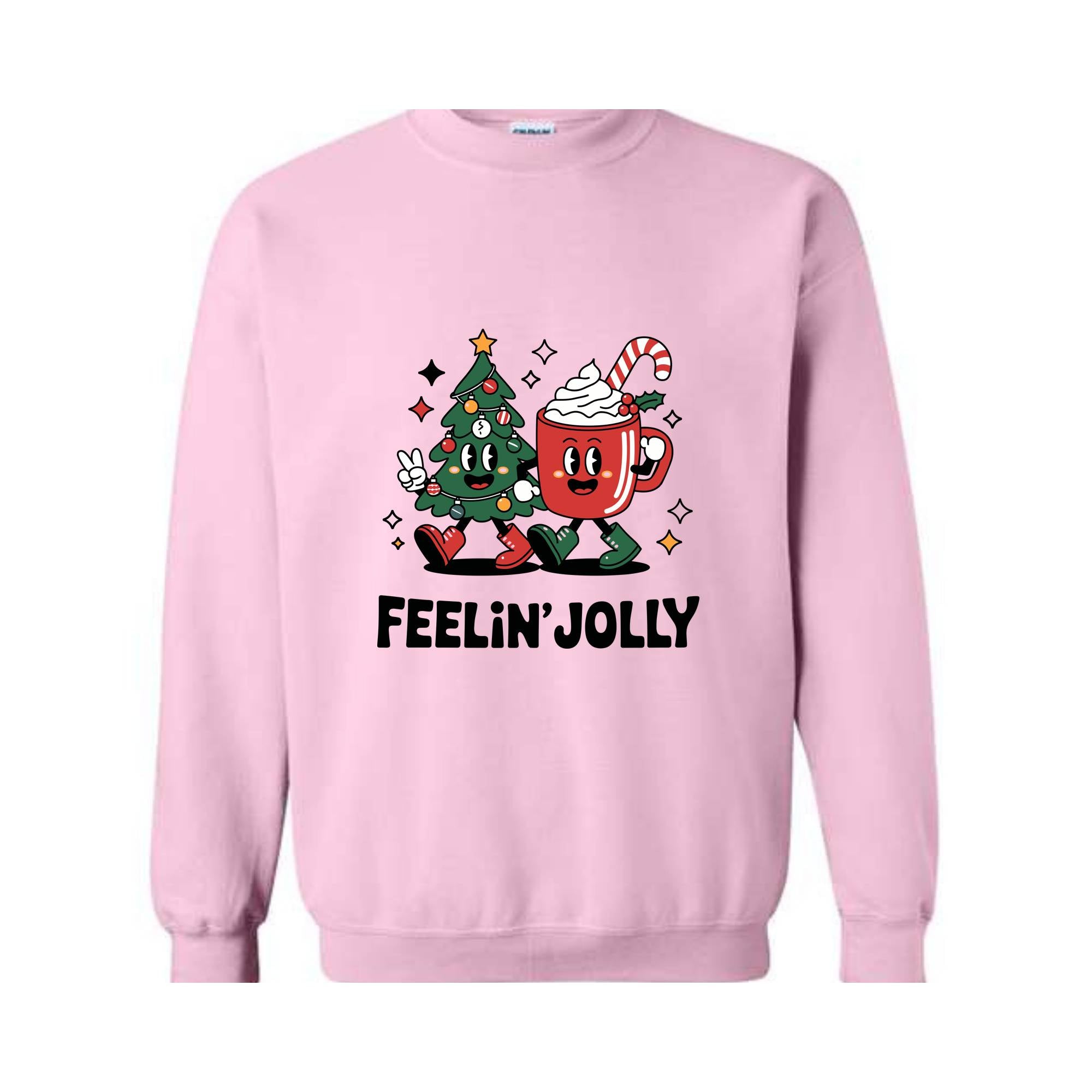 Feeling Jolly Christmas Sweatshirt, Retro Christmas Sweat, Christmas Mom Sweatshirt, Funny Christmas Tee