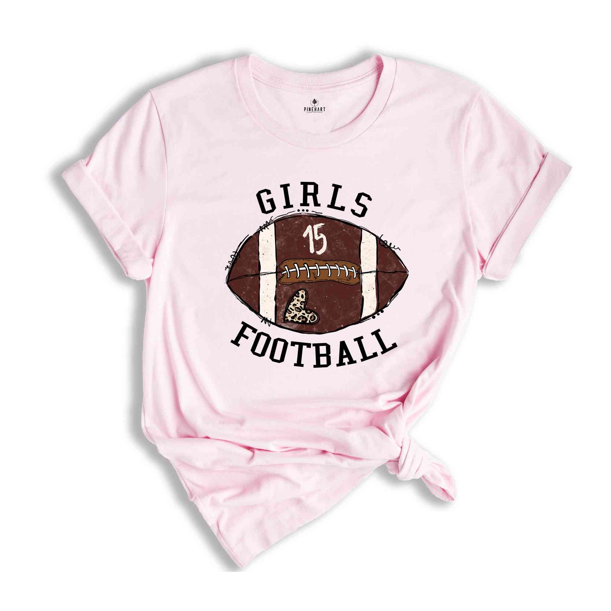 Girls Football Shirt, Football Lover Shirt, Game Day Shirt For Girls, Football Lover Gift Tee, Football Lover Girl Tee