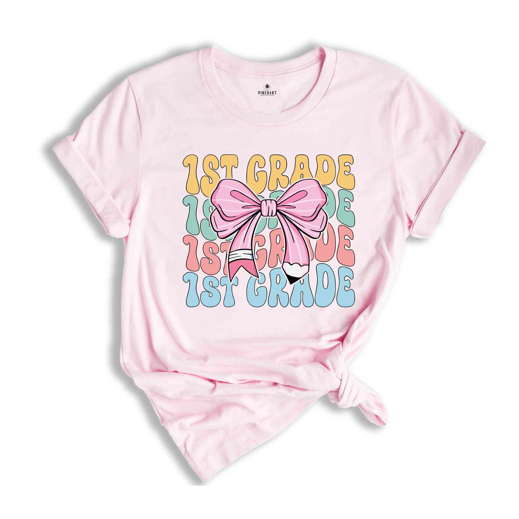 1st Grade Teacher Coquette Shirt, Teacher Pencil Coquette Bow Shirt, Teacher T-Shirt, Teacher Appreciation Shirt, Gifts For Teachers