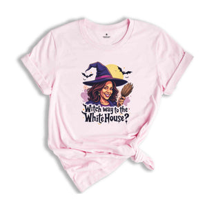 Witch Way To The White House Shirt, US Elections 2024 Tee, Kamala Harris Halloween Shirt, Halloween Gifts For Democrats