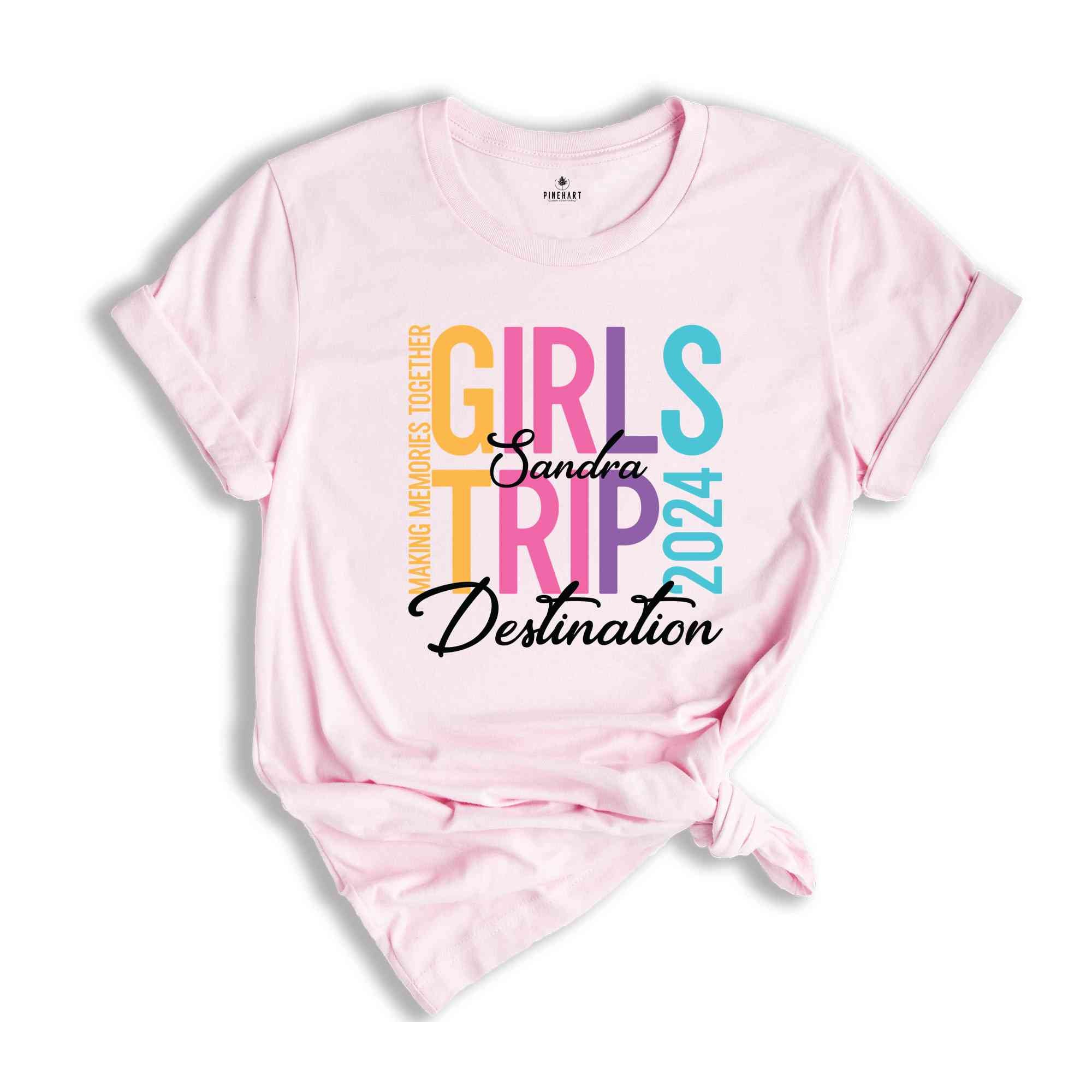 Custom Girls Trip 2024 Shirt, Personalized Girl Vacation Shirt, Weekend Matching Shirts, Beach Shirt, Summer Shirt, Vacay Mode Shirt