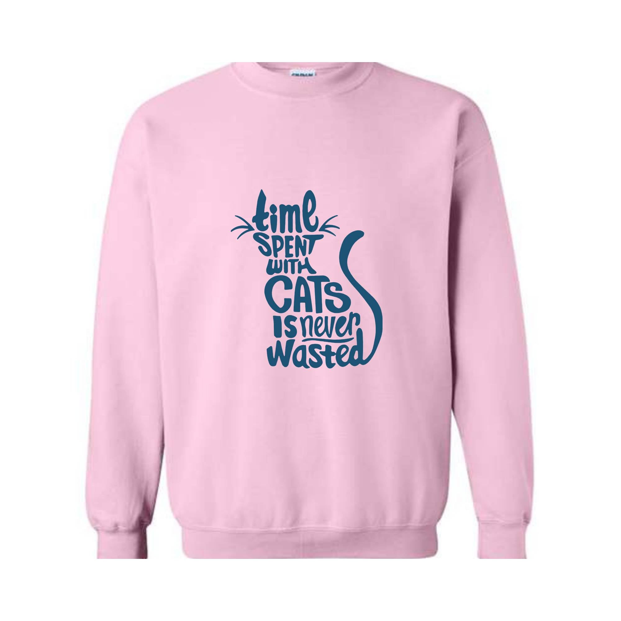 Time Spent With Cats Is Never Wasted Sweatshirt, Gifts For Cat Owners, Cat Sweatshirt, Cat Quotes Hoodie