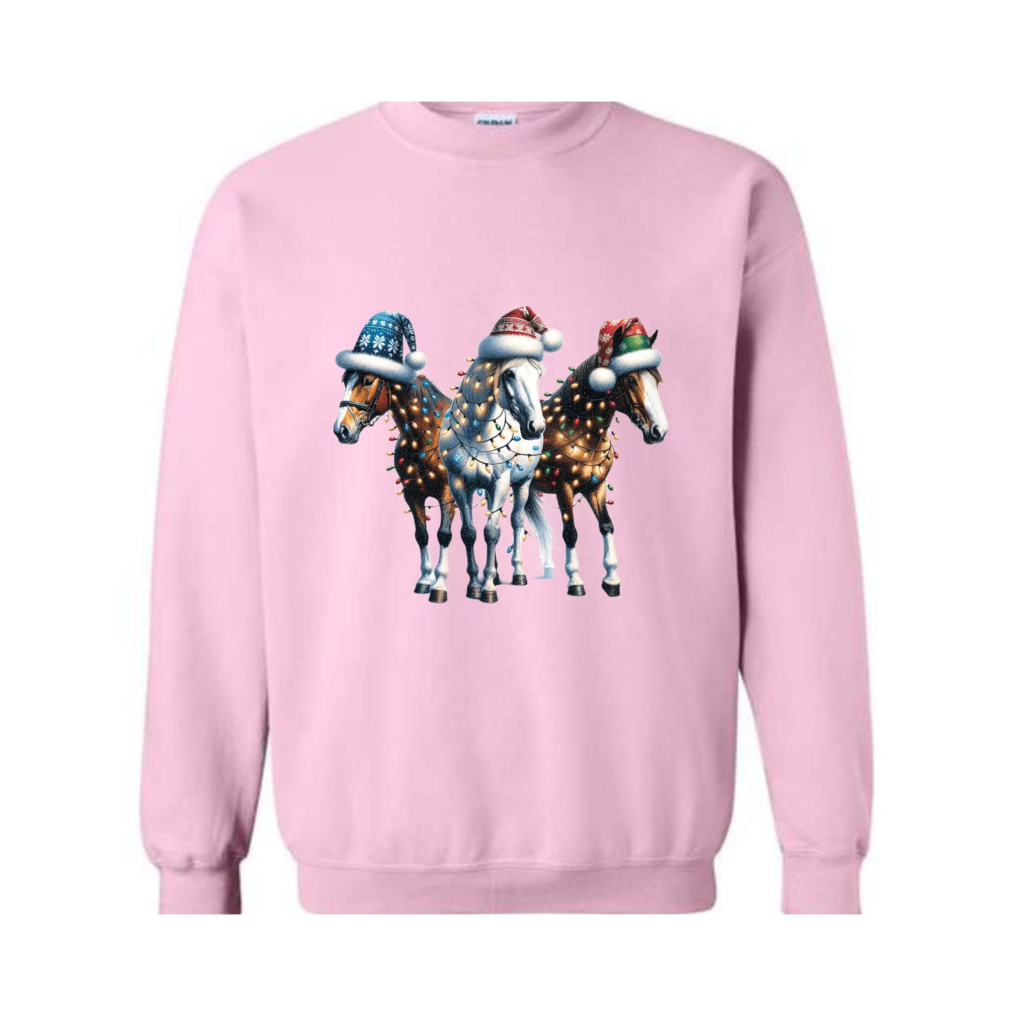 Cute Christmas Horse Sweatshirt, Cowboy Christmas Shirt, Horse Lover Gifts, Funny Christmas Sweat, Farm Christmas Sweatshirt