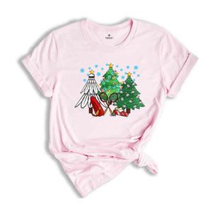 Christmas Badminton Tree T-Shirt, Sport Lover Tee, Badminton Lover Gift, Badminton Coach Shirt, Funny Badminton Shirt, Christmas Gift