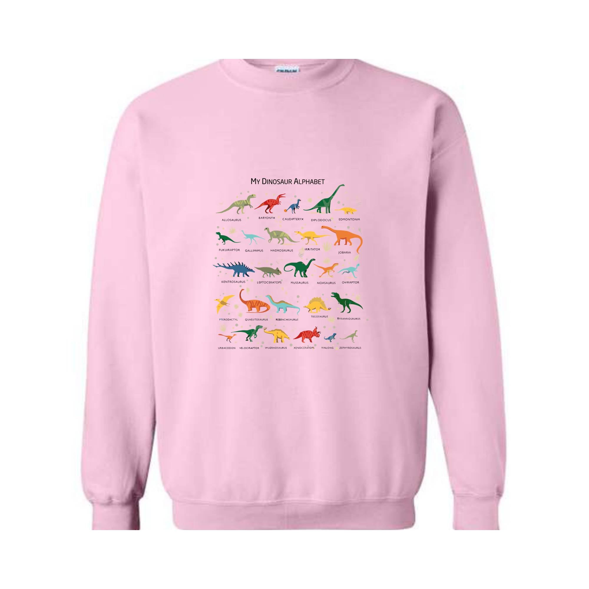 Types Of Dinosaurs Alphabet Sweatshirt, ABC Dino Identification Gift, Tyrannosaurus Rex , Dinosaurs Lover, School