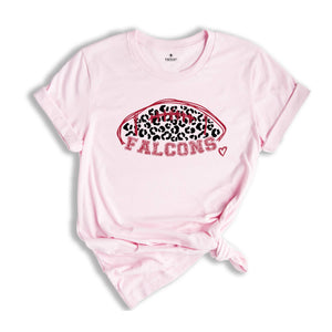 Falcons Football Team Shirt, Go Falcons Shirt, Leopard Go Falcons Tee, Falcons Mascot Shirt, Falcons Cheer Tee, Falcons Spirit Shirt,