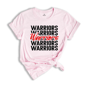 Team Mascot T-Shirt, Warriors Team Shirt, Warriors Football Tee, Warriors Fan Gift, Warriors School Shirt, Warriors School Spirit