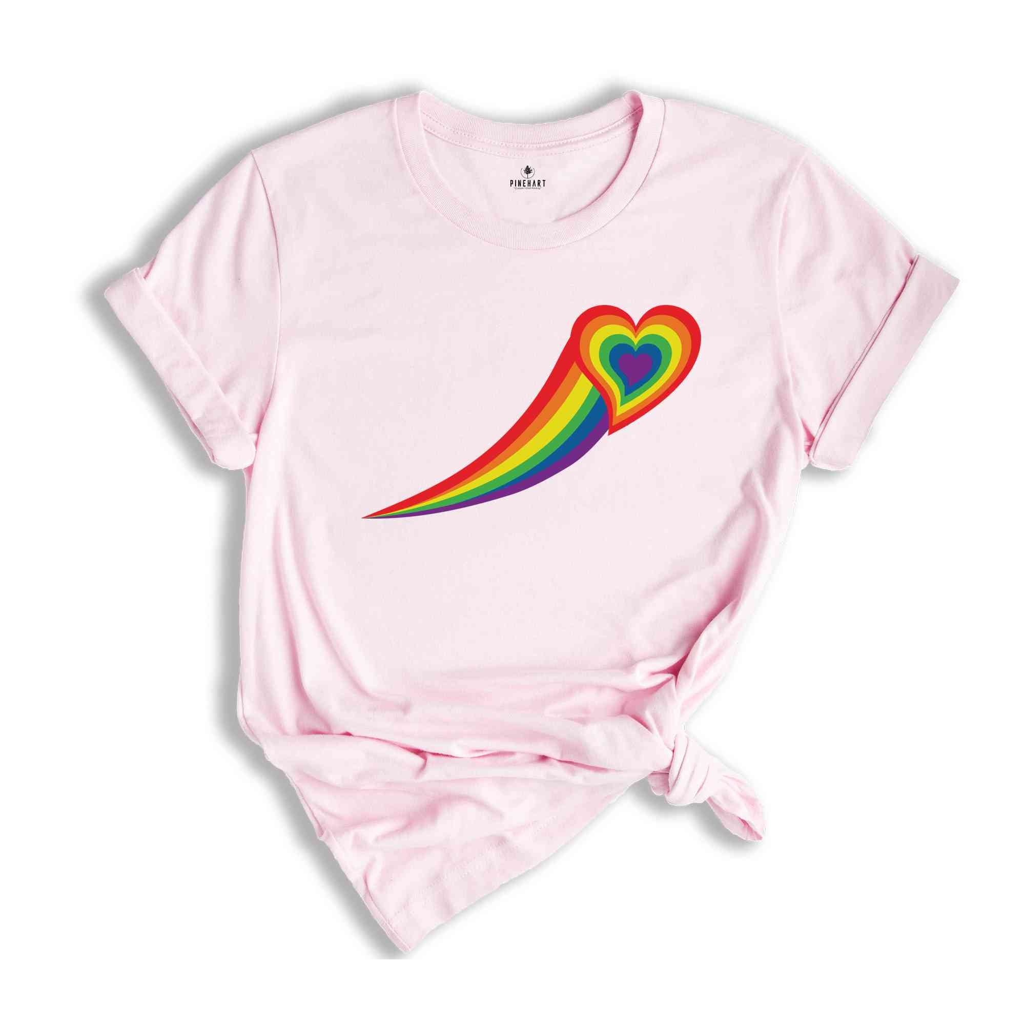 Rainbow Heart Shirt, Pride Heart Shirt, LGBT Shirt, LGBT Shirt Funny, Women Pride Tee, Gay Heart Shirt