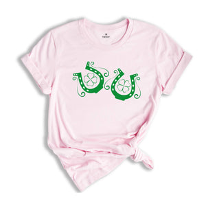 St Patricks Day Cowgirl Luck Shirt, Country Western Themed St Patricks Day T-Shirt, Lucky Horseshoe Tee, Cowgirl For Gift