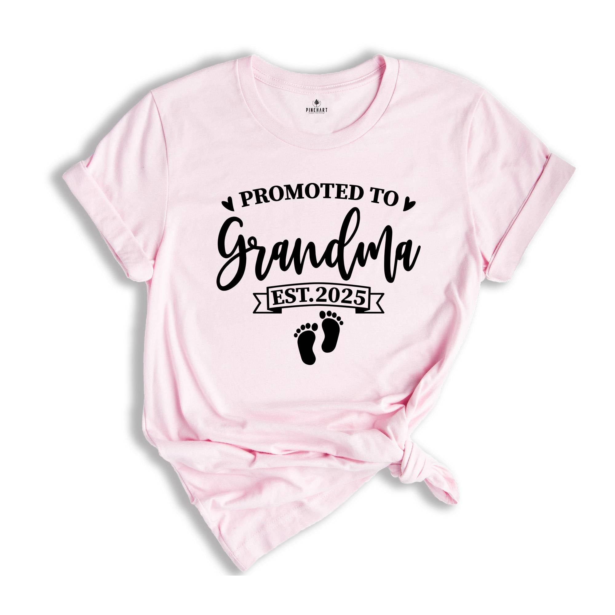 Baby Announcement, Promoted to Grandma, Promoted to Grandpa Est. 2025, New Grandma Shirt, New Grandpa Shirt, Pregnancy Reveal