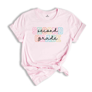 Second Grade Shirt, 2nd Grade Shirt, Second Grade Teacher Shirt, Grade Rainbow Shirt, Teacher Gift, Kids Second Grade Tee, Back To School