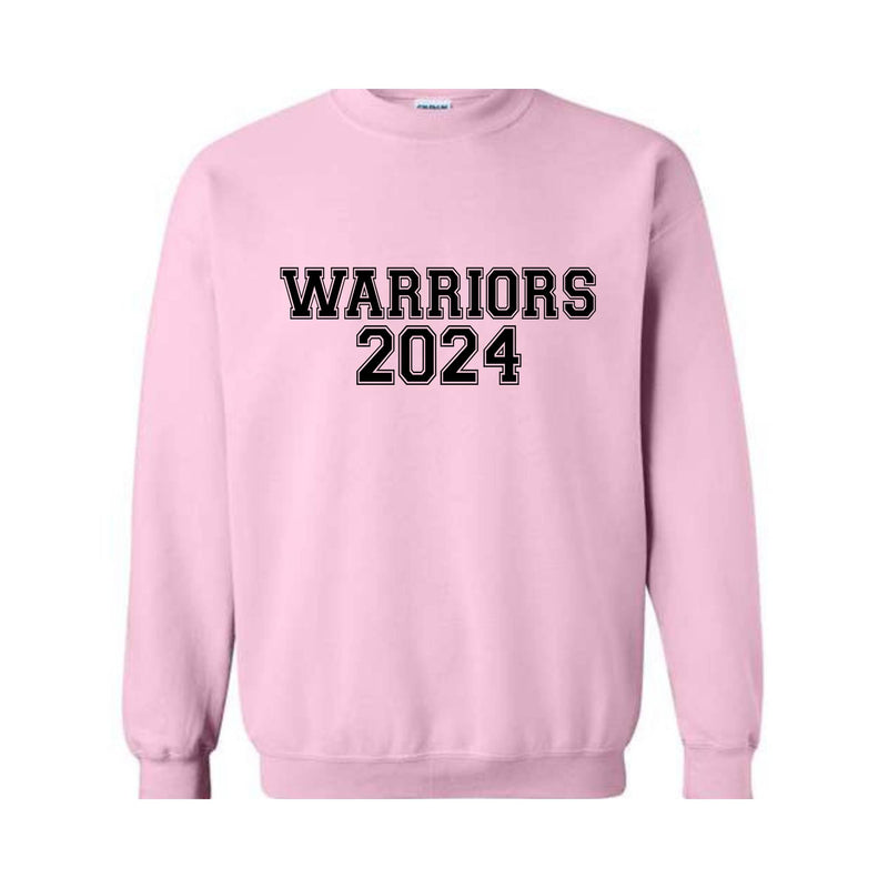 Team Mascot , Warriors-Mascot Crewneck, School Team Spirit, Warriors Fan Sweatshirt, Warriors Hoodie, Warriors Football