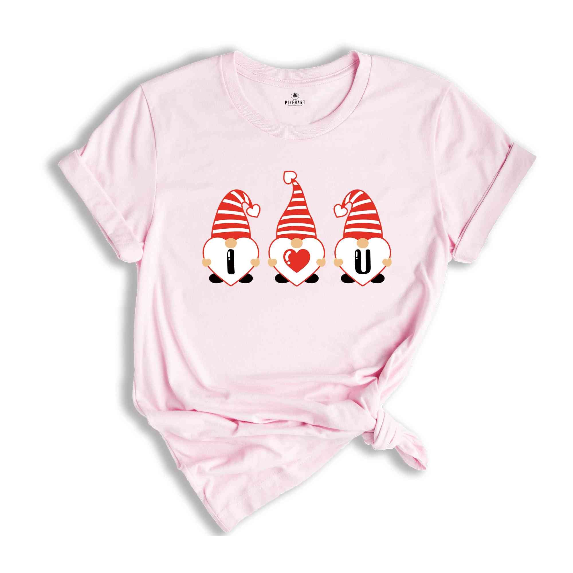 I Love Valentine Gnomes Shirt, Love Shirt, Valentines Day Shirt For Couple, Cute Valentine Shirt, Valentines Day Gift