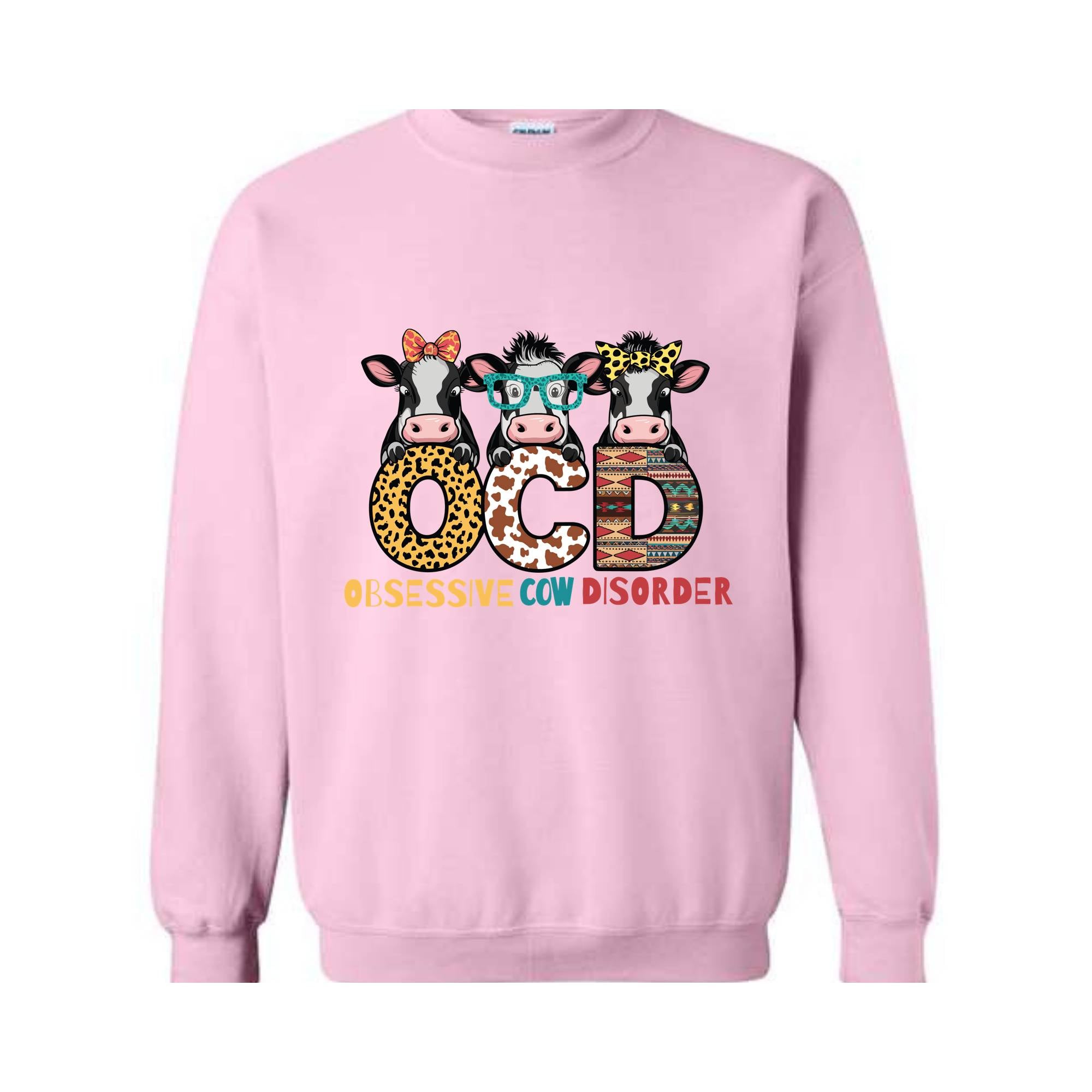 Obsessive Cow Disorder Hoodie, Cute Animal Lovers Sweatshirt, Colorful OCD Hoodie, Funny Cow Friends Sweatshirt, Animal Lovers Sweater