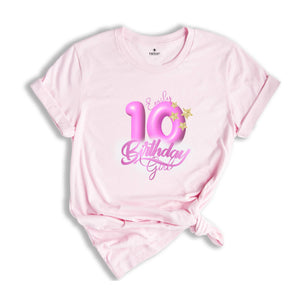 Personalized Birthday Girl T-shirt, Crown 10th Birthday Shirt, Custom Birthday Party, Kids Toddler Youth and Adult Shirt, 10th Birthday Tees