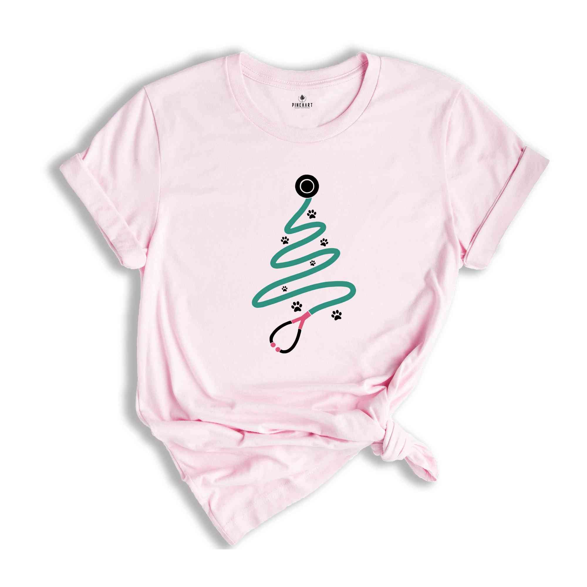 Stethoscope Christmas Tree Shirt, Veterinarian Christmas Gift, Vet Tech Gift, Animal Doctor Tee, Christmas Outfit