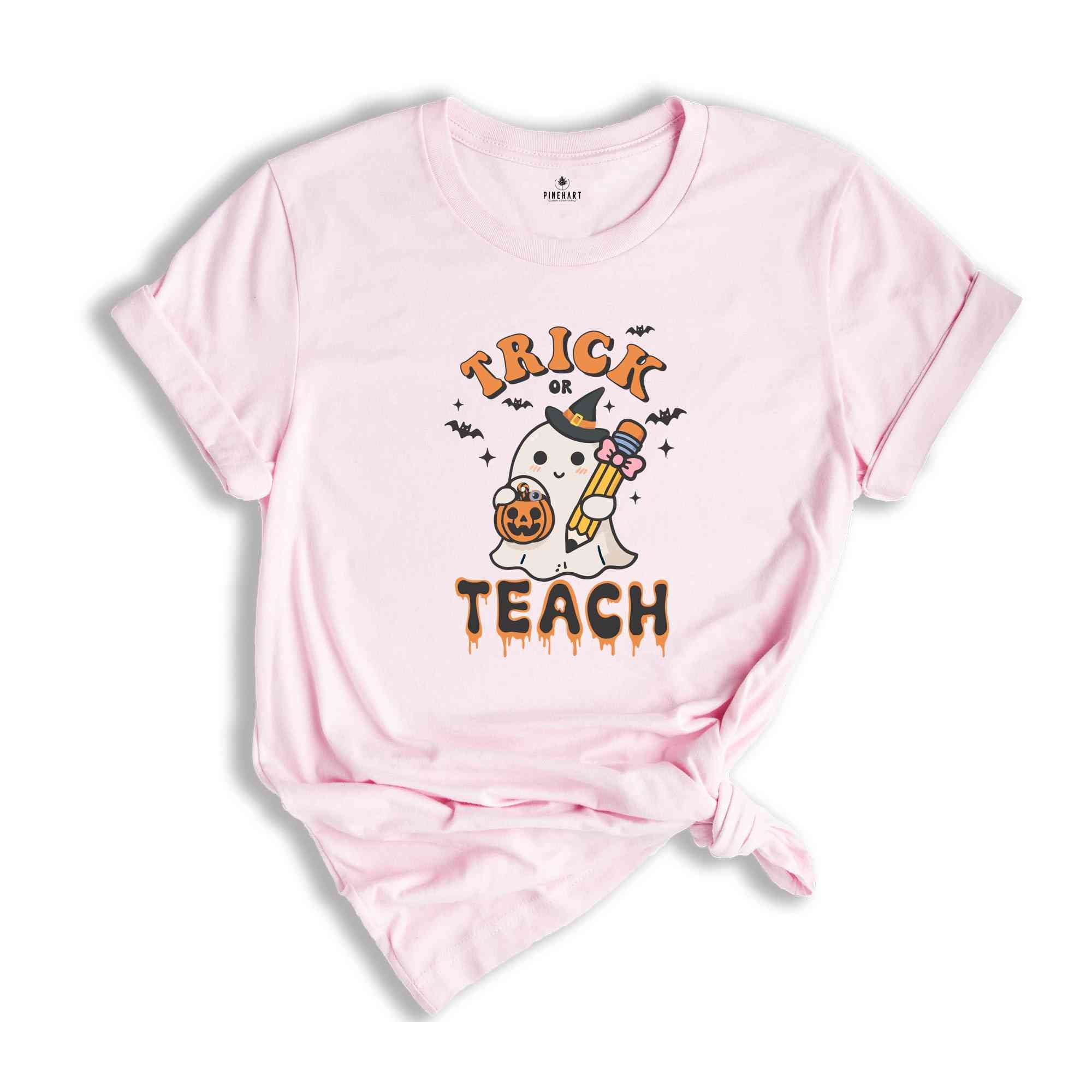 Trick Or Teach Shirt, Teacher Appreciation, Pumpkin Shirt, Boo Shirt, Spooky Season Shirt, Halloween Ghost Shirt, Teacher Halloween Shirt