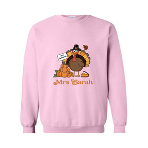 Custom Name Fall Teacher Shirt, I Teach The Cutest Turkeys Shirt, Thankful Teacher Shirt, Turkey Teacher Shirt, Thanksgiving Teacher Shirt