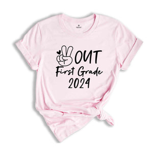 Peace Out First Grade 2024 Shirt, End Of The School Shirt, Last Day Of School Shirt, Kids Graduation Shirt, Tie Dye Shirt, 1st Grade Shirt