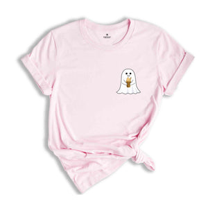 Halloween Pocket Ghost Shirt, Little Ghost Coffee Shirt, Ghost Pocket Shirt, Spooky Season Shirt, Halloween Shirt, Cute Ghost Shirt