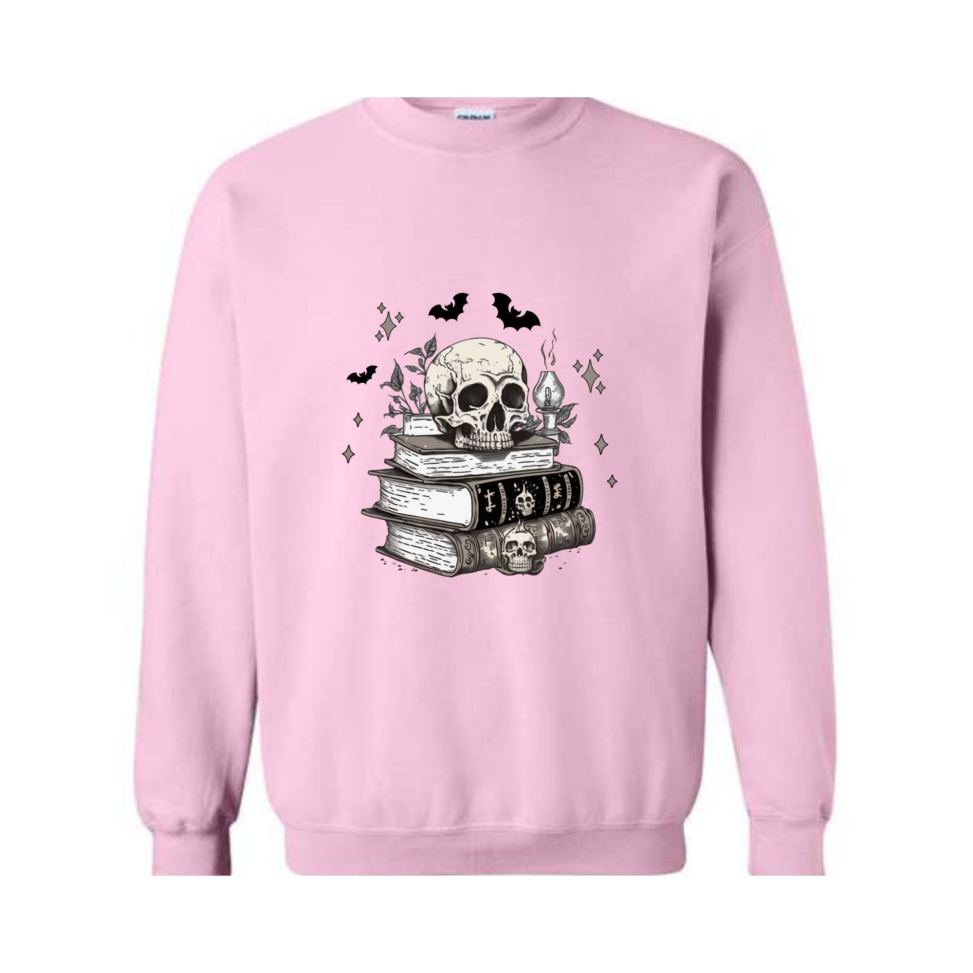 Spooky Skull Sweatshirt, Halloween Spell Books Sweatshirt, Spooky Sweater, Halloween Crewneck, Skull Shirt, Spell Books Shirt, Spooky Season