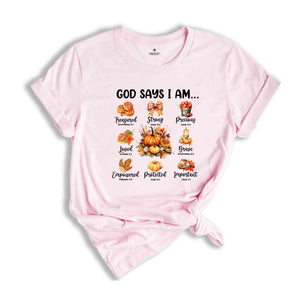 God Says I Am Shirt, Cute Fall Shirt, Fall Vibes Shirt, Halloween Shirt, Religious Shirt, Halloween Gift, Christian Shirt, Spooky Vibes