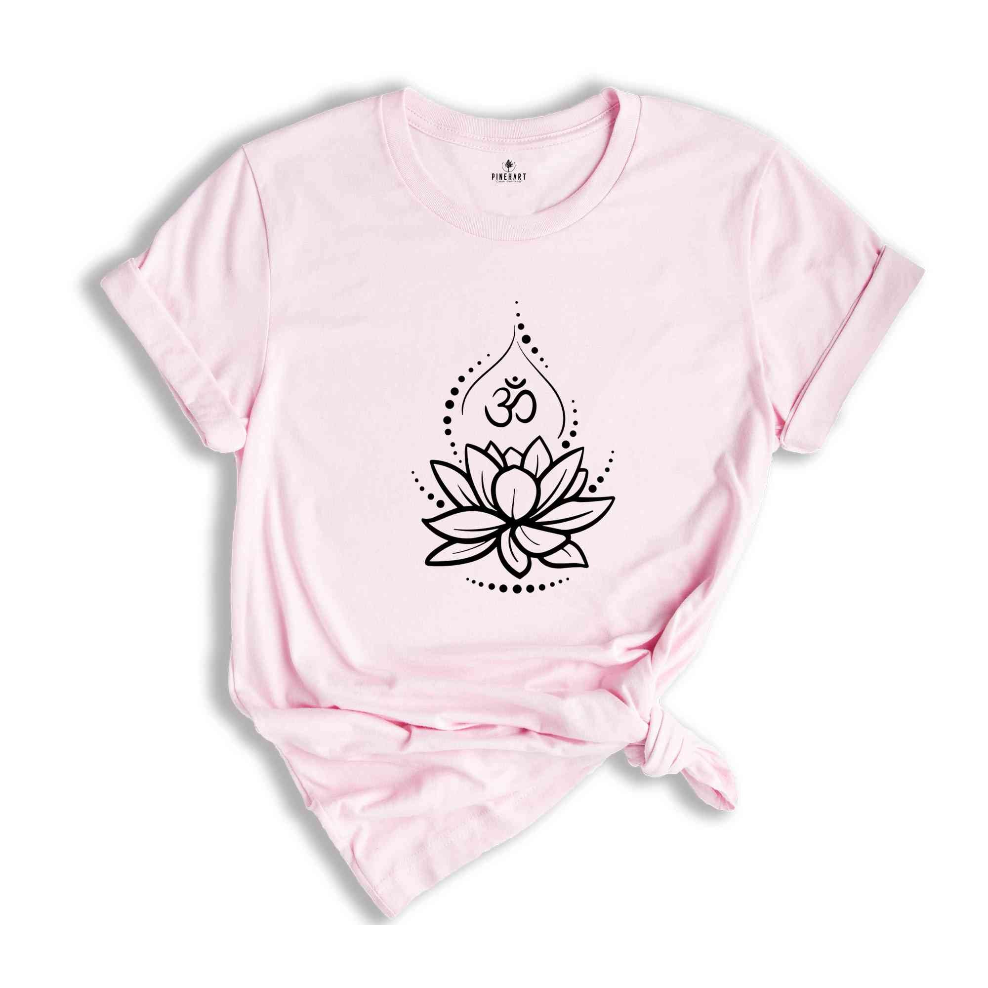 Lotus Flower TShirt, Yoga Graphic Tees, Meditation Shirt, Spiritual T-Shirt, Yoga Lover Shirt, Boho Style Shirt, Gift for Her