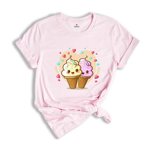 Valentines Day Ice Cream Shirt, Cute Couple T-shirt, Valentines Day Gift, Funny Ice Cream Tee, Cute Girlfriend Gift