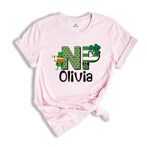 Personalized St Patrick's Day Nurse Shirt, Cute Nurse Shirt, Custom Name Shirt, NP Shirt, Nurse Practitioner Shirt, Nurse Shirt