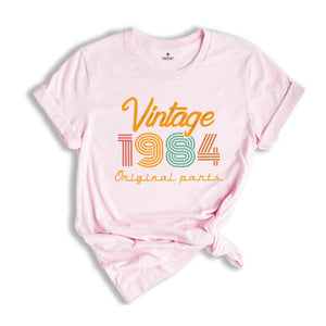 Vintage 1984 Original Parts Shirt, 40th Birthday Shirt, Vintage Mom Shirt, 40th Birthday Gift, 40th Birthday Shirt, Retro Age Shirt