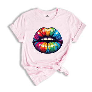 Rainbow Lips Shirt, LGBT Lips Shirt,Rainbow Shirt,LGBT Shirt,Lips Tshirt,Pride Shirt,Equality Shirts, Pride Month Tee