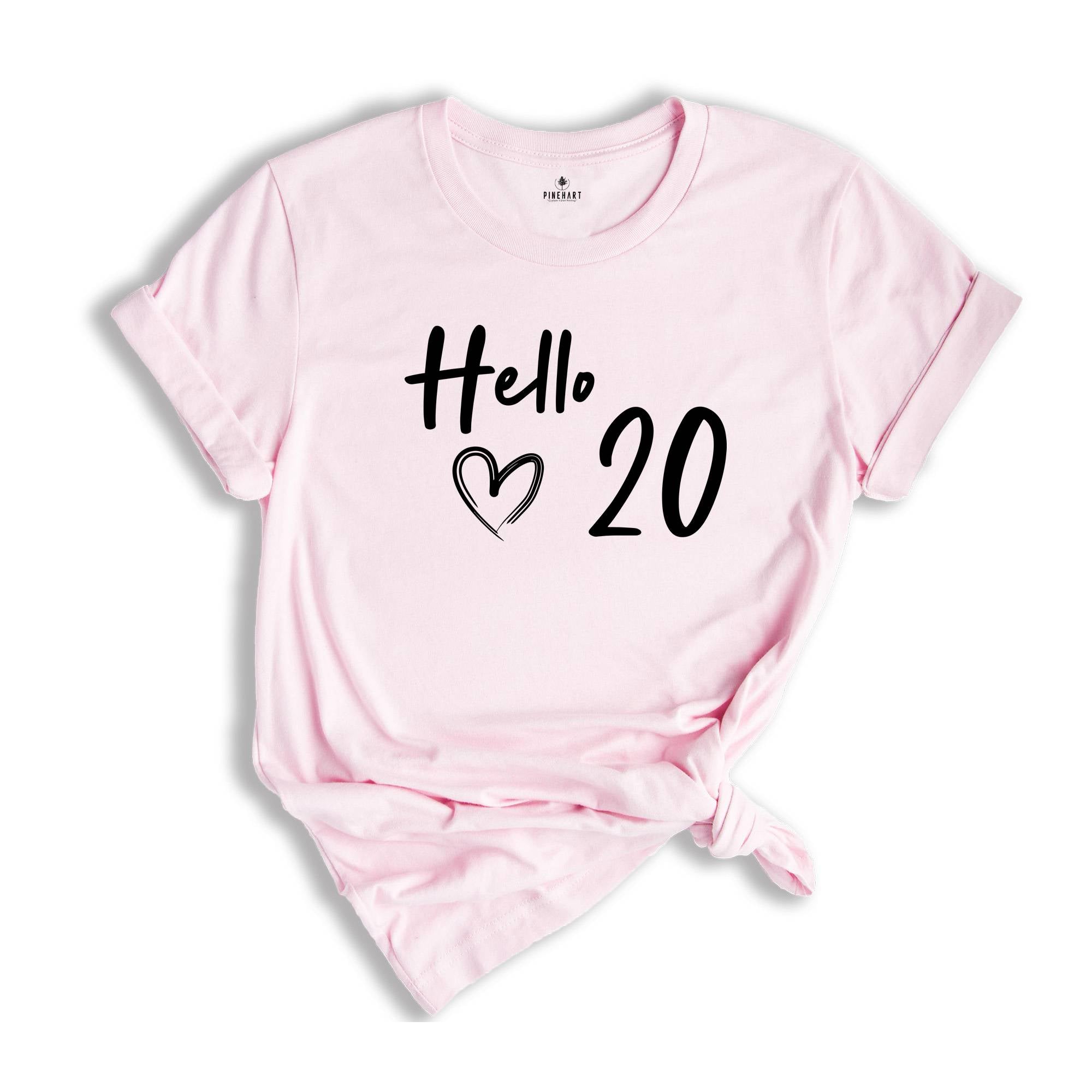 20th Birthday Shirt, Hello 20 T-Shirt, 2004 Birthday Shirt, 20th Birthday Gift, Twenty And Fabulous, 2004 birthday tee