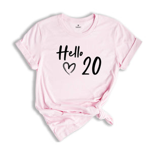 20th Birthday Shirt, Hello 20 T-Shirt, 2004 Birthday Shirt, 20th Birthday Gift, Twenty And Fabulous, 2004 birthday tee