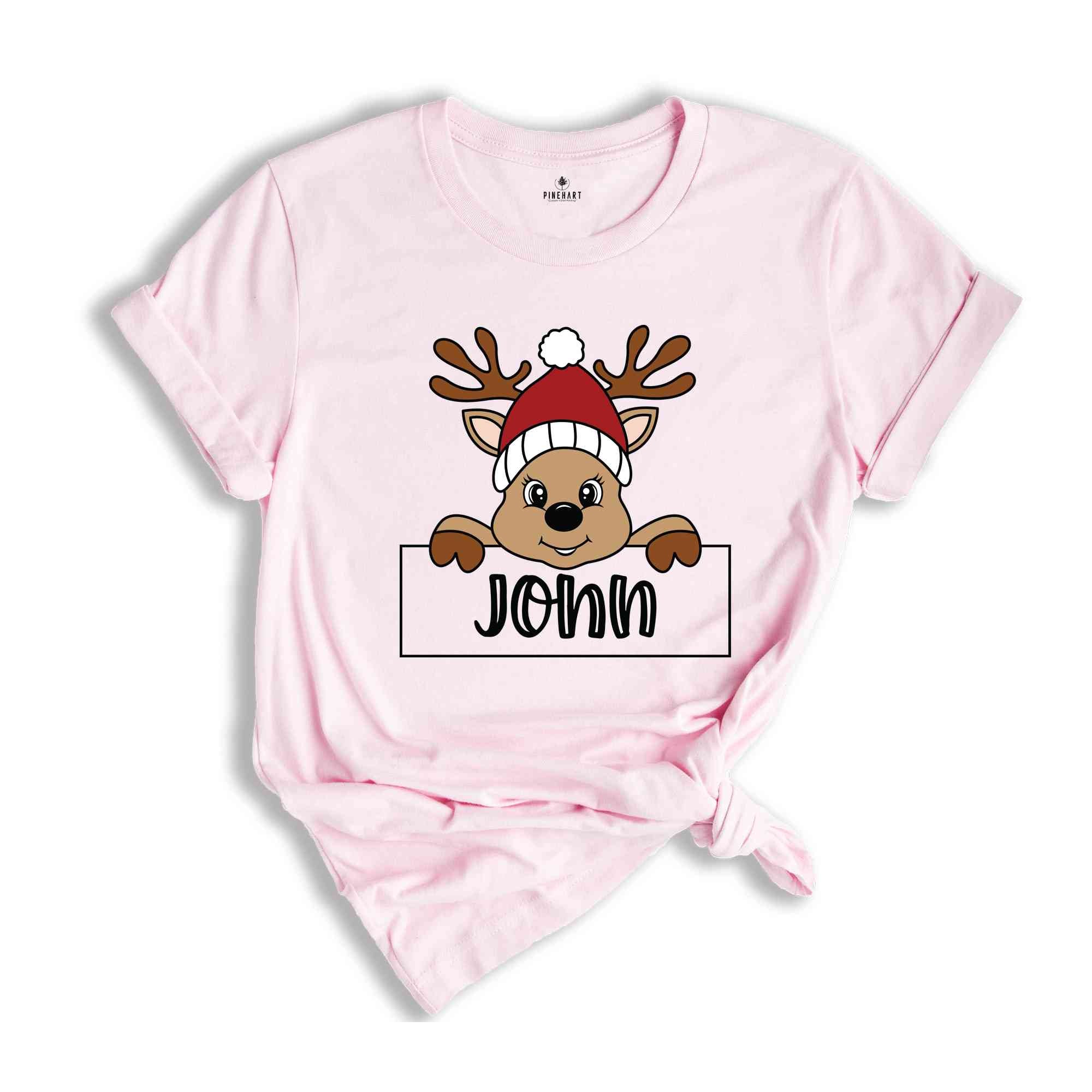 Reindeer Family Christmas Shirt, Personalized Christmas Family Shirt, Custom Family Name Shirt, Funny Christmas Shirt, Christmas Gift