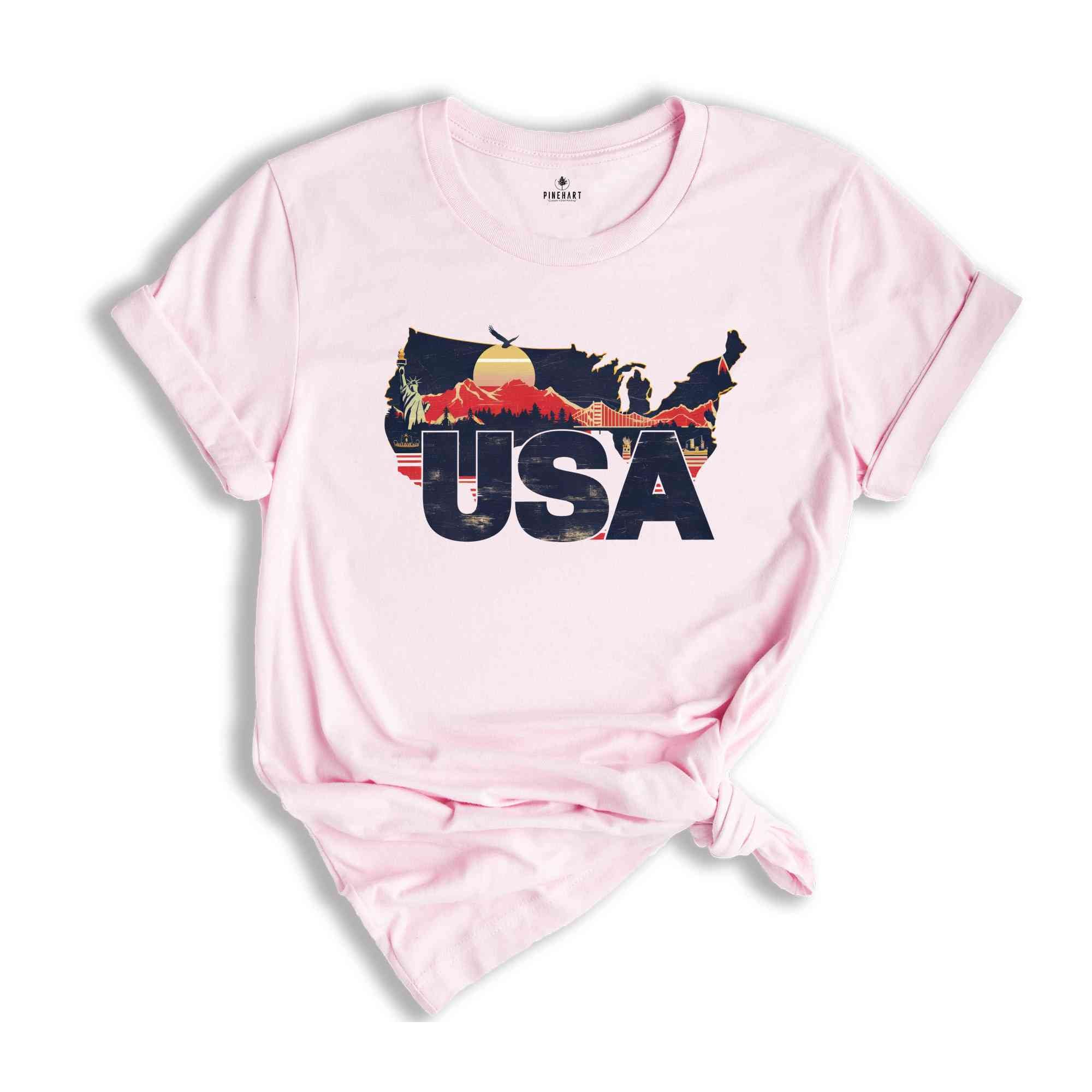 Retro USA Shirt, USA Travel Shirt, Country Travel Shirt, Shirt For Traveler, Travel Lover Gift, Travel Tee, Trip Shirt, America Shirt