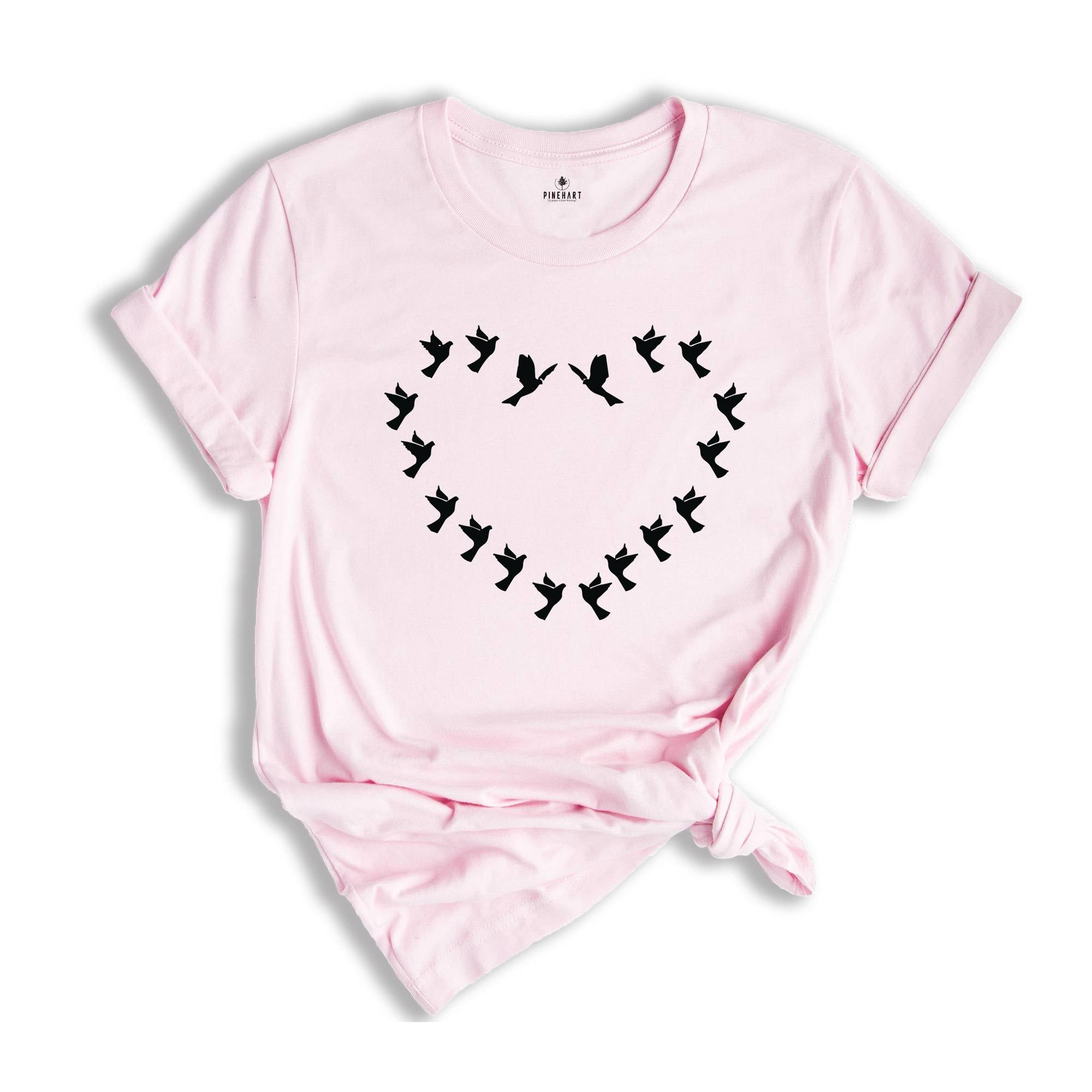 Heart Birds Shirt, Bird Shirt, Cute Bird Shirt, Birds Shirt, Bird Lover Gift, Animal Lover Shirt, Gift For Bird Lover, Nature Lover Shirt