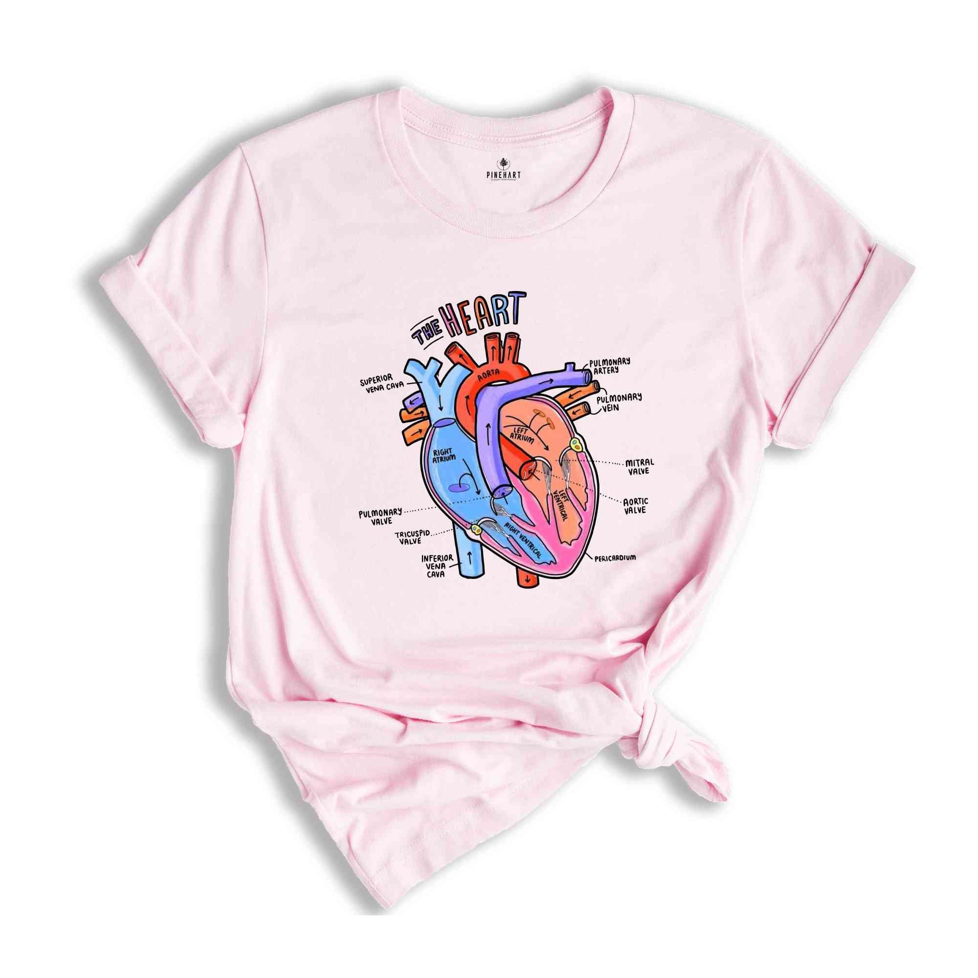 Heart Anatomy Shirt, Nurse Shirt, Anatomy Shirt, Cardiac Nurse Shirt, Cardiologist Anatomical Heart Shirt, Nursing Student,Heart Nurse Shirt