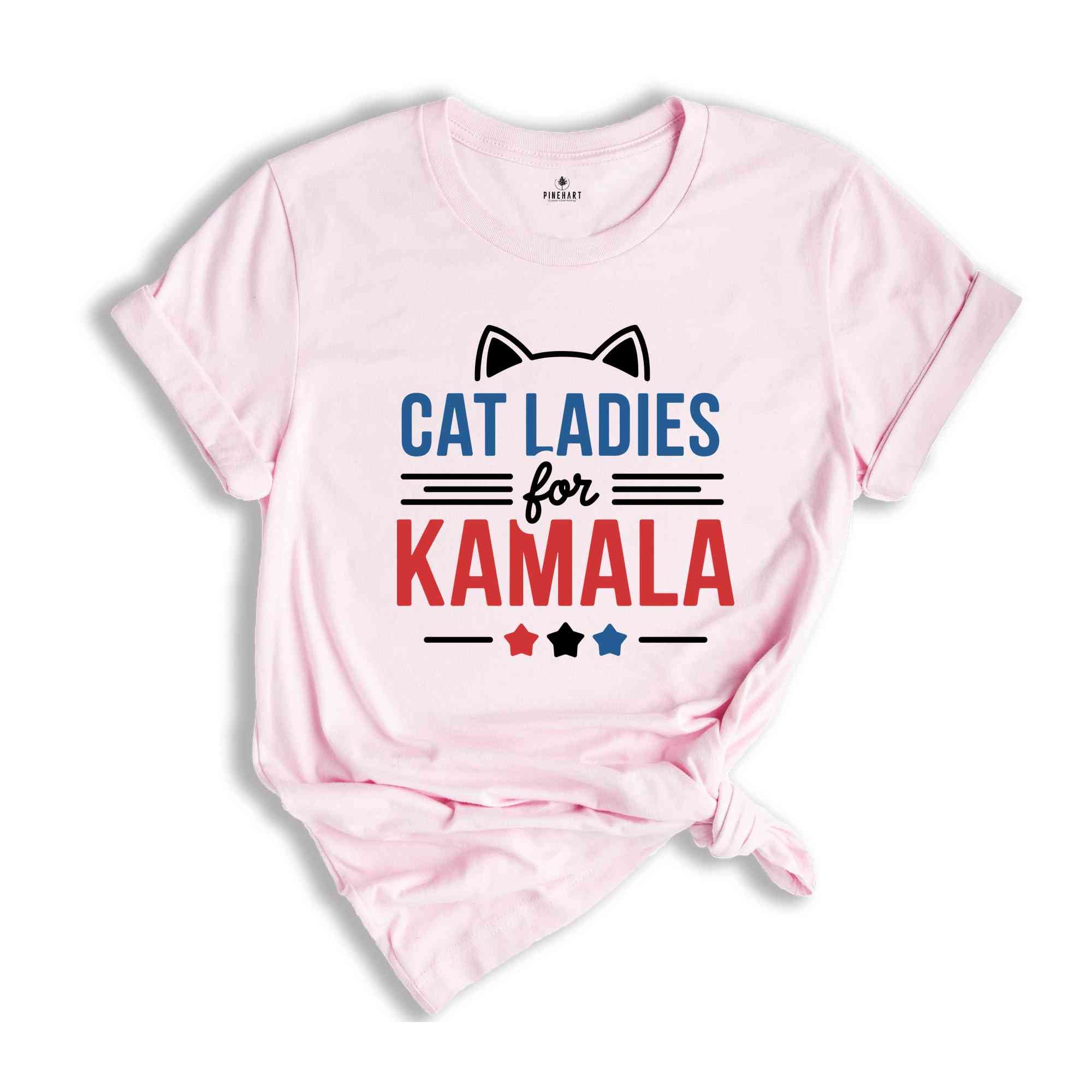 Cat Ladies For Kamala Shirt, Kamala Harris 2024 President Shirt, Cat Mom Shirt, Kamala Rally Shirt, Childless Cat Ladies Kamala Shirt