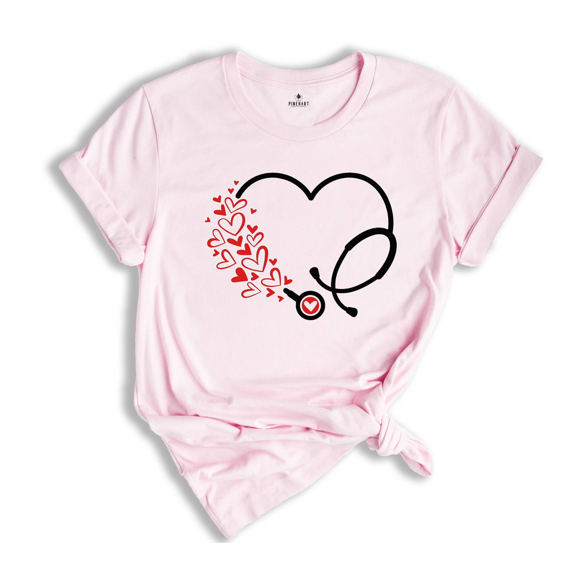 Valentine's Day Stethoscope Shirt, Valentine Nurse Tee, Valentine Doctor Tshirt, Heart Stethoscope, Valentine Day Nurse Gift