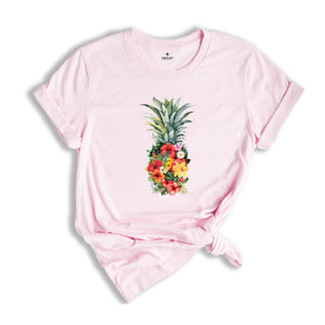 Pineapple Shirt, Watercolor Pineapple Shirt, Vacation Shirt, Flowers Pineapple Shirt, Summer Shirt, Fruit Shirt, Pineapple Lover Shirt