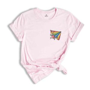 Pocket LGBT Shirt, Pride Paper Plane, LGBT Flag Shirt, Bisexual Shirt, LGBT Shirt Gift, Lesbian T-Shirt, Gay Pride Shirt