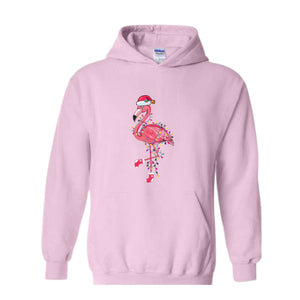 Chrismas Flamingo Sweatshirt, Cute Flamingo Sweater, Animal Christmas Sweatshirt, Santa Beach Sweatshirt, Tropical Christmas