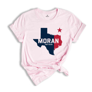 Nathaniel Moran for Texas 2024 Congressional Elections Campaign T-Shirt, Nathaniel Moran for Congress 2024 November Elections Tee