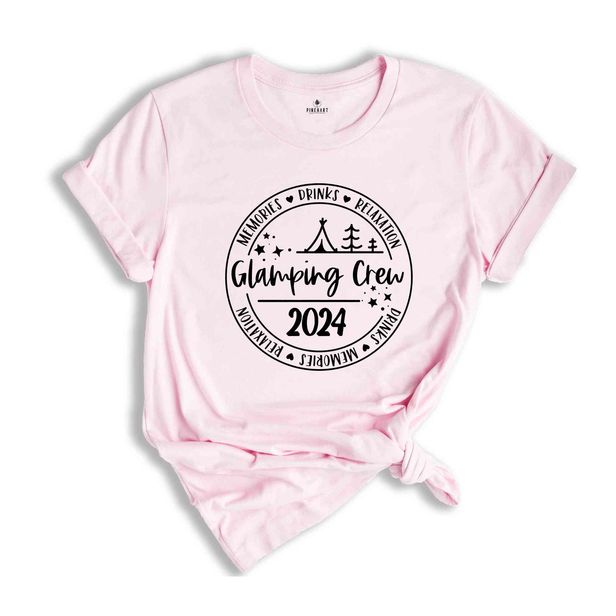 Glamping Crew 2024 T-Shirt, Girls Camping Trip Shirt, Glamping Shirt, Camper T-Shirt, Outdoor Shirt, Camping Outfit, Girls Weekend Shirt