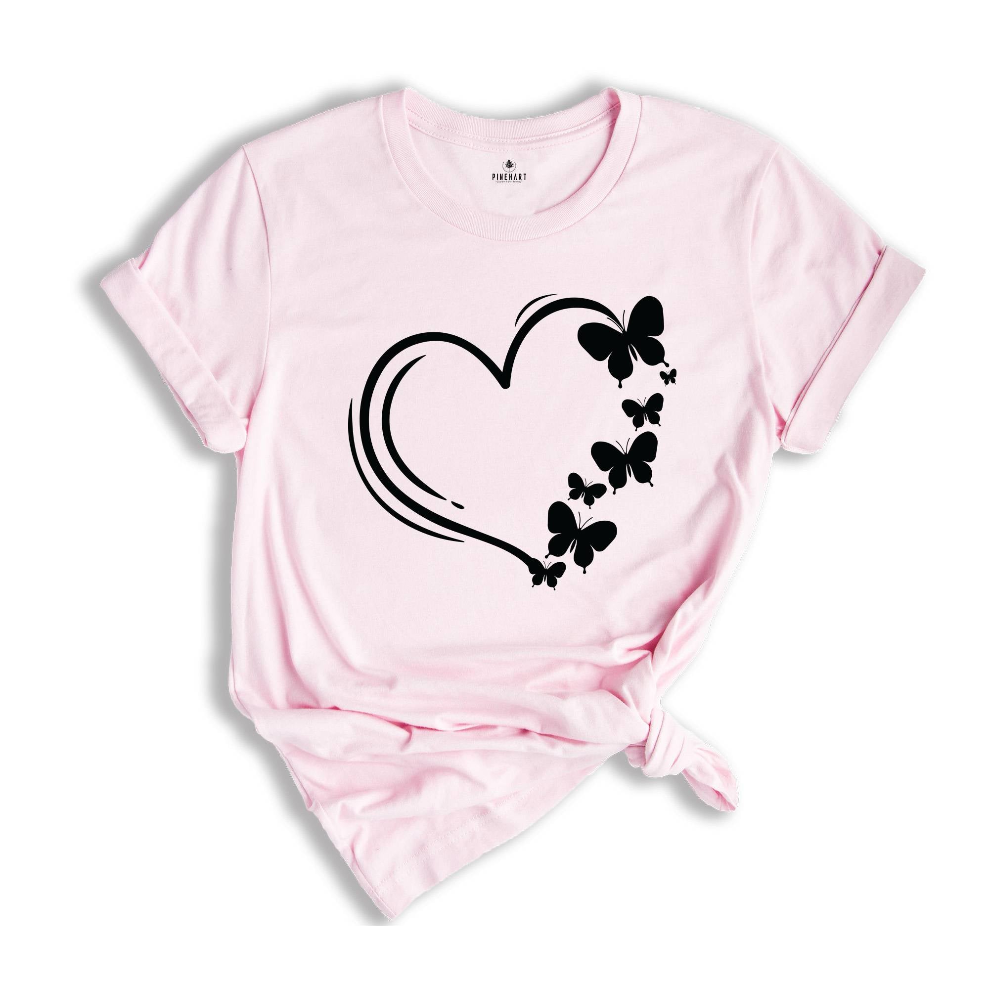 Heart Butterflies Shirt, Heart Shirt, Butterfly Shirt, Summer Valentine's Day Shirt, Valentine's Day Shirt, Valentine Shirt, Love Shirt