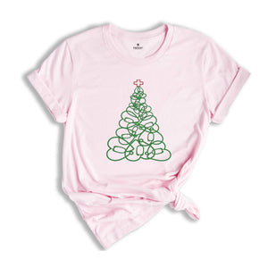 Nurse Christmas Tree T-Shirt, Stethoscope Tree Shirt, Nursing Shirt, Cute Christmas Tee, Christmas Doctor Gift