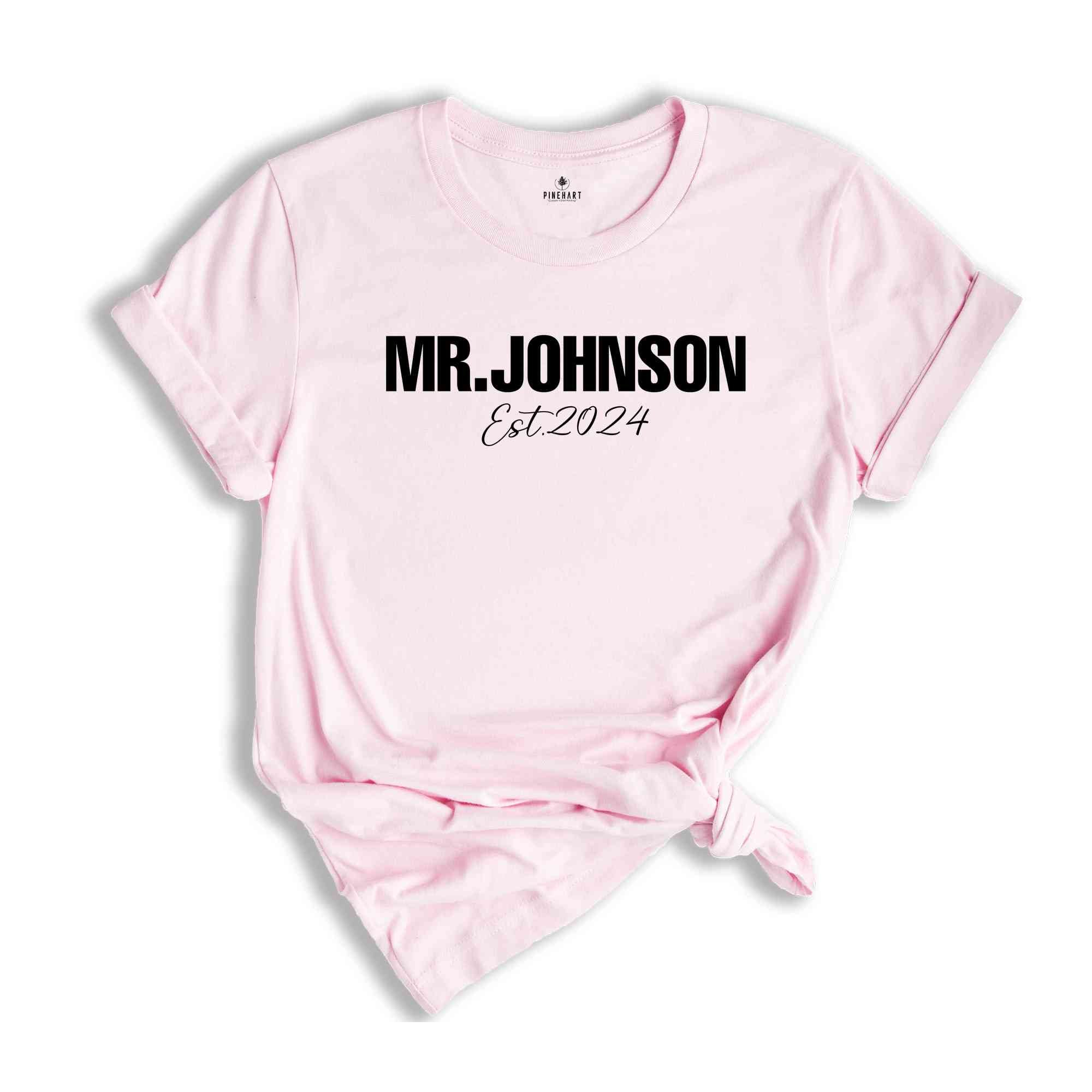 Husband and Wife Shirt, Couples Matching Shirt, Mrs Custom, Future Mrs, Personalized Gift, Bride Personalized Shirt, Custom Wedding Shirt